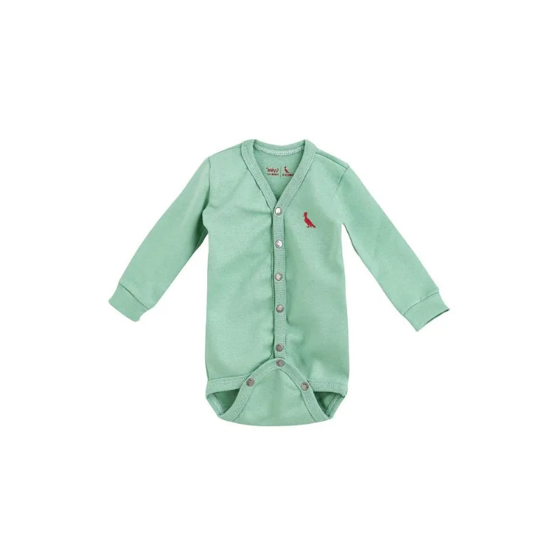 Macacao Mini Baby Aberto Ml Azul - 0-3