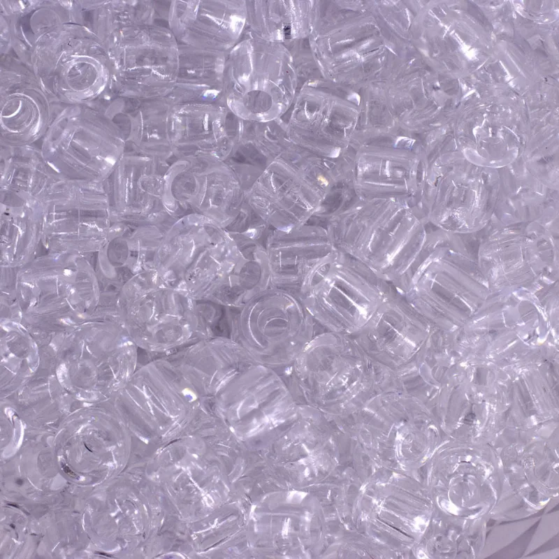 Miçanga Tererê 8X10mm Em Plástico Com 500G Cristal Transparente