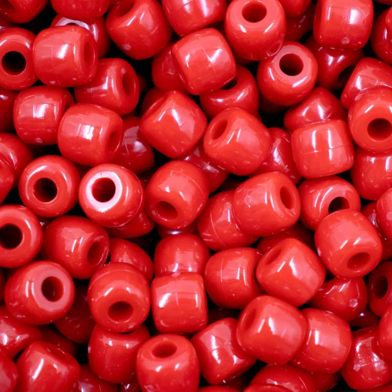 Miçanga Tererê 8X10mm Em Plástico Com 500G 407B - Vermelho