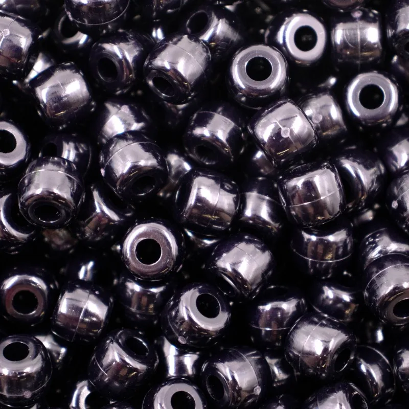 Miçanga Tererê 8X10mm Em Plástico Com 500G 442B - Preto