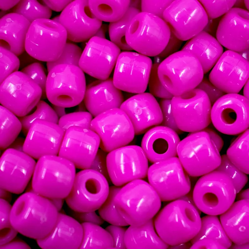 Miçanga Tererê 8X10mm Em Plástico Com 500G 443B - Rosa Choque Claro