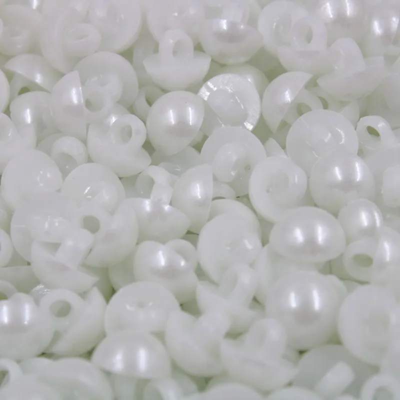 Botão Redondo Perolado 10Mm Em Abs Com 1000 Peças 209 - Branco Z9
