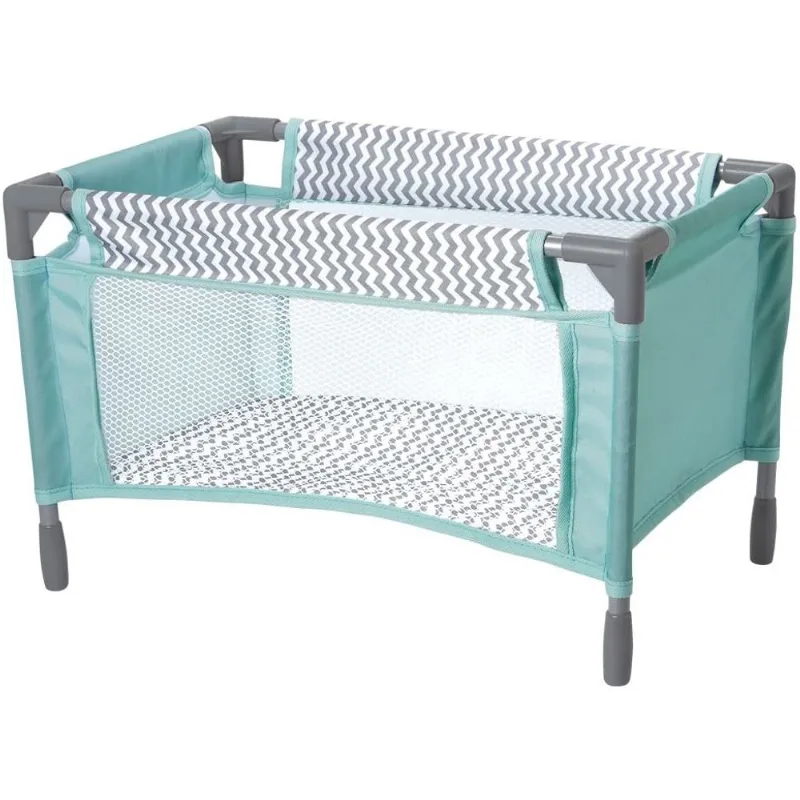 Adora Baby Doll Crib Gender Neutral Zig Zag Projetou Brinquedo de Cama Playpen com Saco de Transporte para Bonecas de Bebê até 16 Polegadas 218603