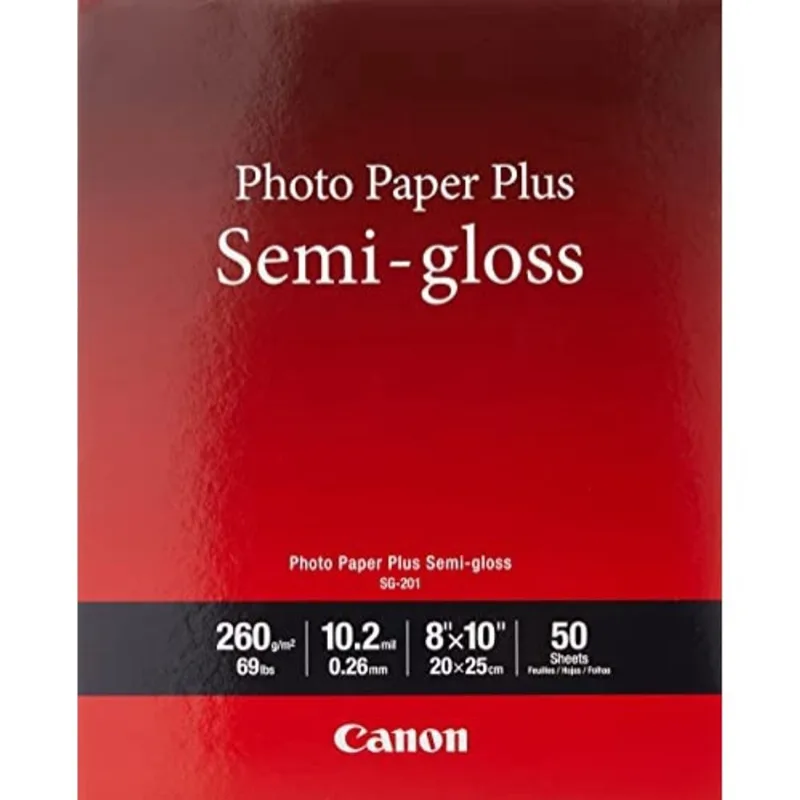 Canon SG-201 8X10 Papel Fotográfico Plus Semi-Gloss 8 x 10 - 50 Folhas