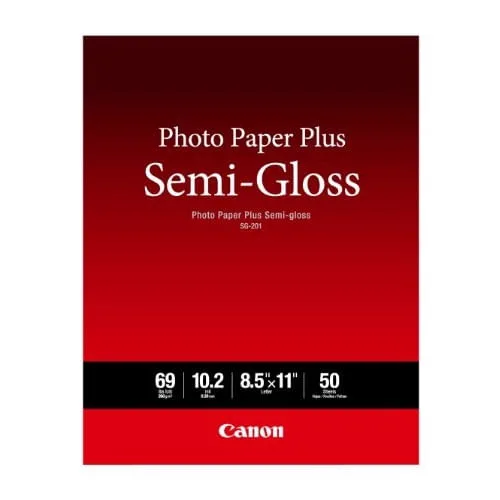 Canon Semi Gloss Inkjet Papel fotográfico, tamanho da carta (50 folhas) para MX922, MG7720, MG6820, iP8720, iP110, MG3620 - SG-201 LTR(50) - Canon