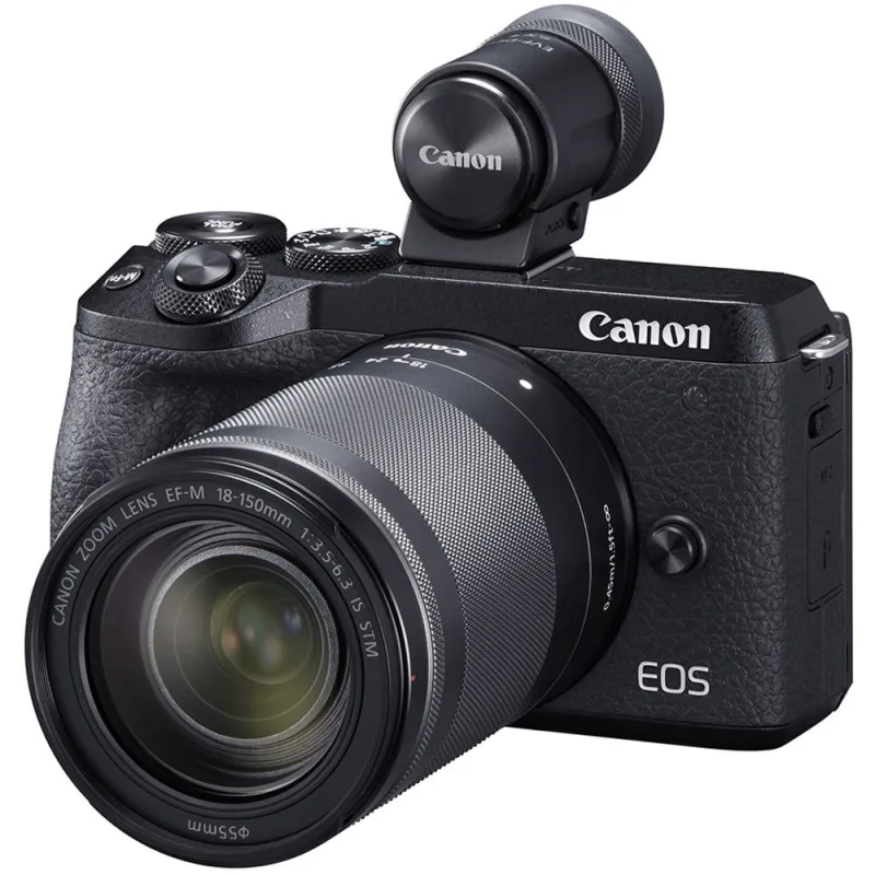 Câmera Canon eos M6 MarkII Mirrorless 4K com Lente 18-150mm e Visor EVF-DC2 (Preta) - Canon