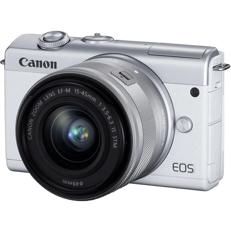 Câmera Canon eos M200 Mirrorless 4K com Lente 15-45mm (Branca) - Canon