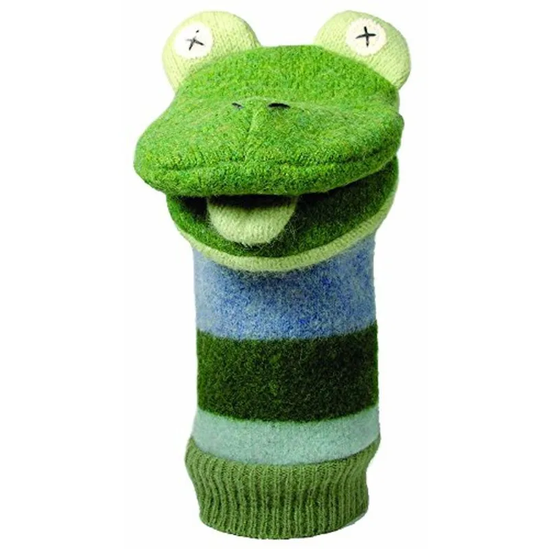 Cate &amp; Levi - Hand Puppet - Premium Reclaimed Wool - Feito À Mão No Canadá - Máquina Lavável (sapo)