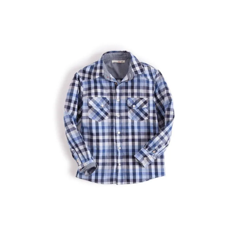 Camisa Mini Sm Xadrez Azul Marinho Az - 08