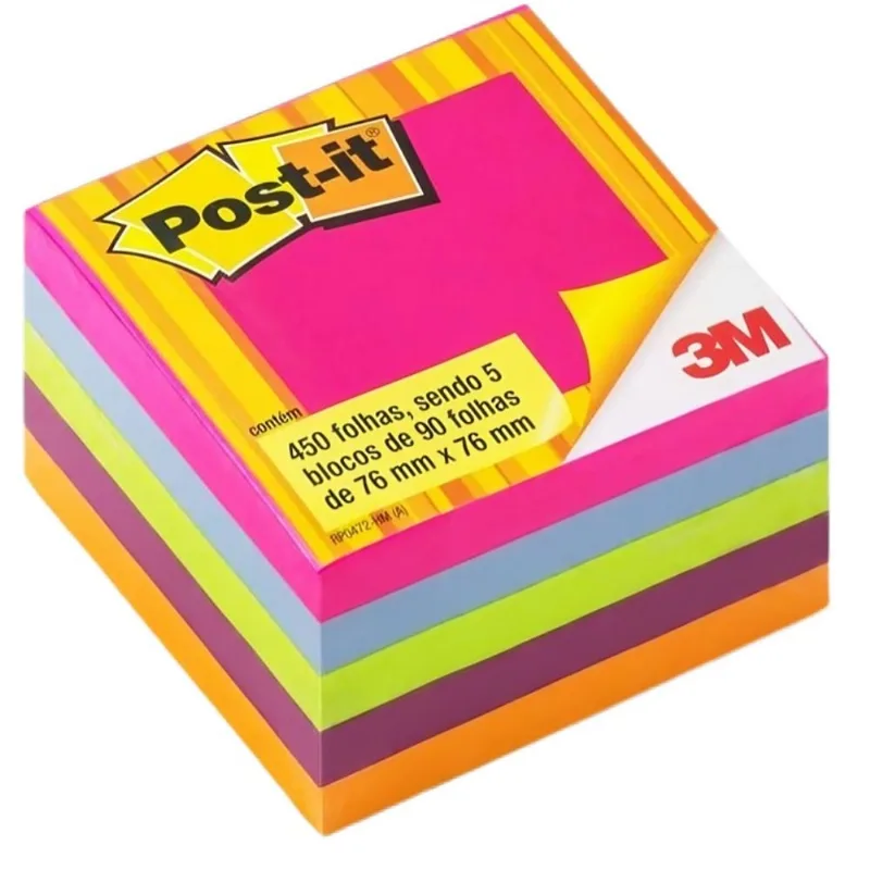 Bloco Post It 90 Folhas 5 Unidades