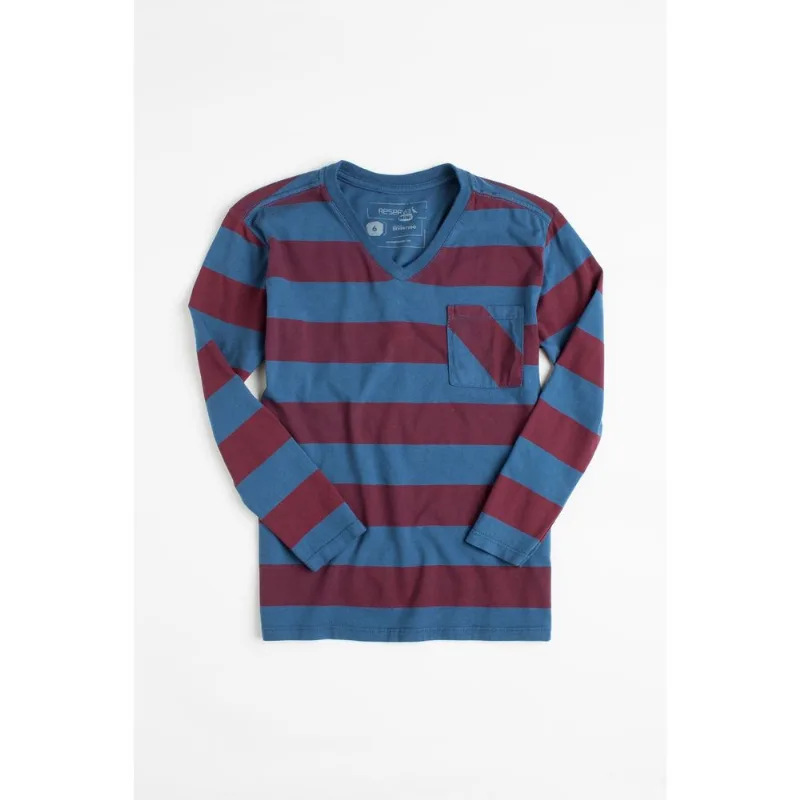 Camiseta Mini Sm Listrao Ml Marinho - 12+