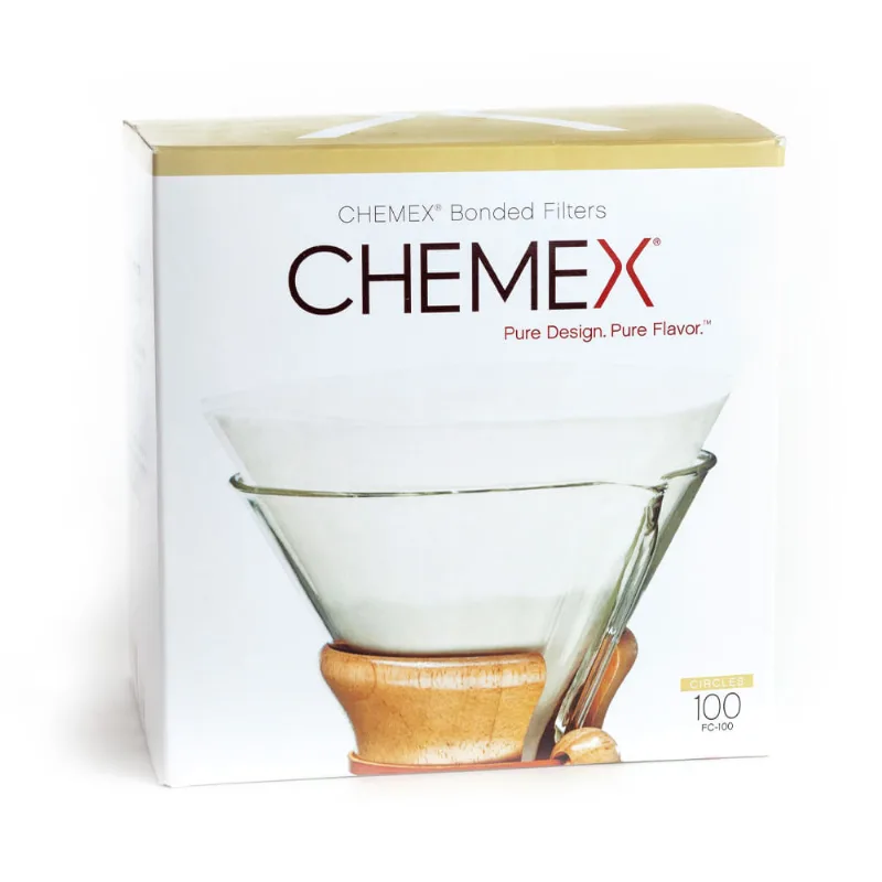 Filtro de papel Chemex Circular 100 unidades - para 6-8 xícaras Filtro papel Circular Chemex - 100 un p/ 6 xicaras
