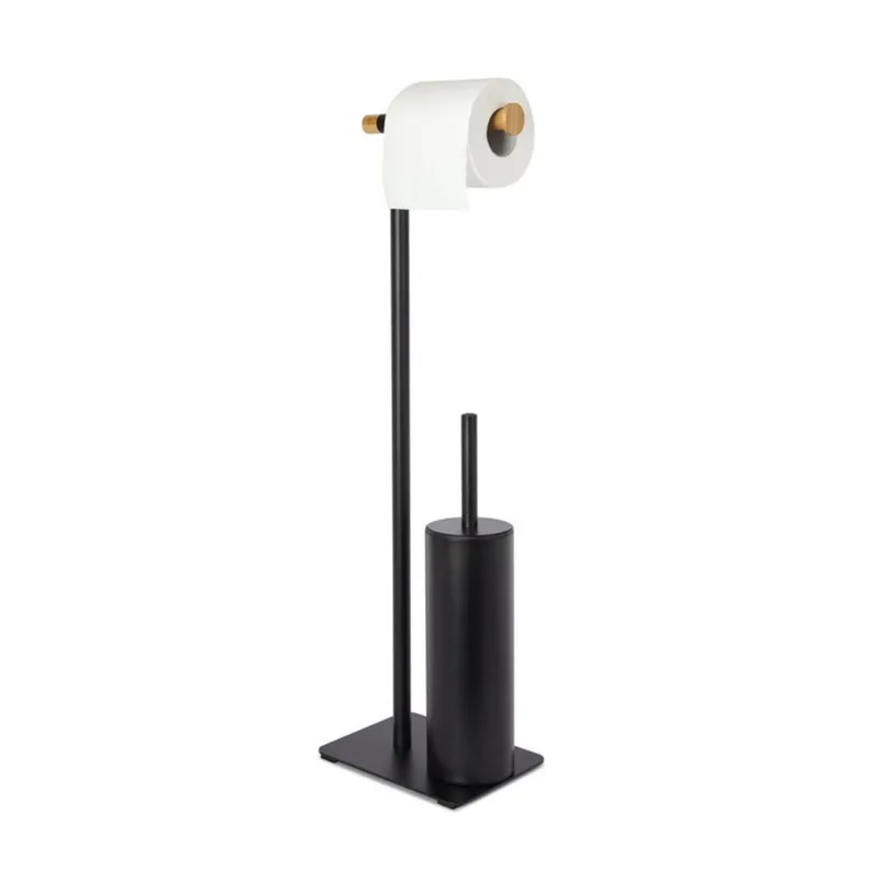 Conjunto Porta Papel e Escova Noir Umbra