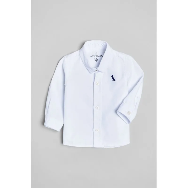 Camisa Reserva Mini Bebê Oxford Branca Branco - P
