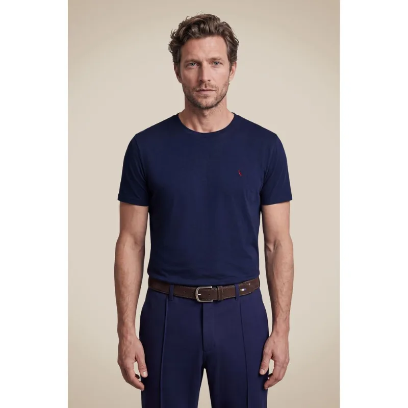Camiseta Básica Brasa Pica-pau Bordado Marinho - M