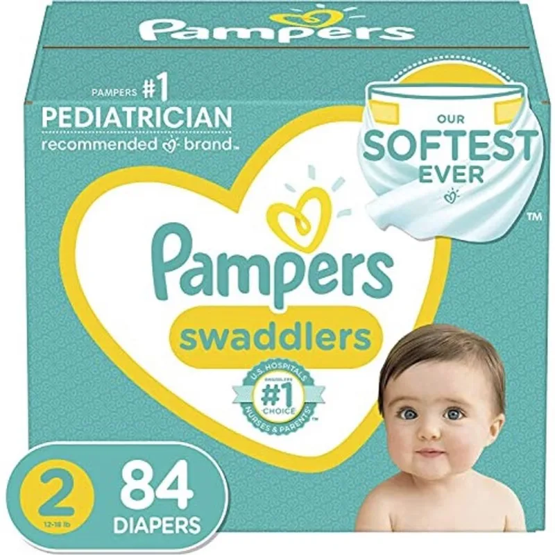 Fraldas pampers Tamanho 2, 84 Conde - Pampers Swaddlers Fraldas descartáveis para bebês, Super Pack (Embalagem Pode Variar)