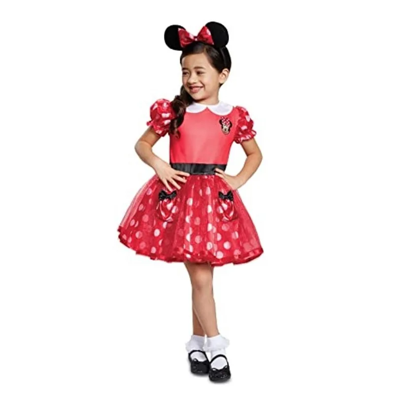 Fantasia feminina da Minnie Mouse da Disney, vermelha