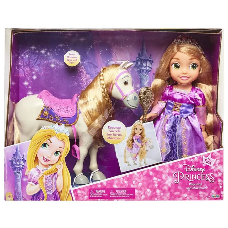 Boneca Rapunzel e Cavalo Máximos My First Disney Princess Jakks