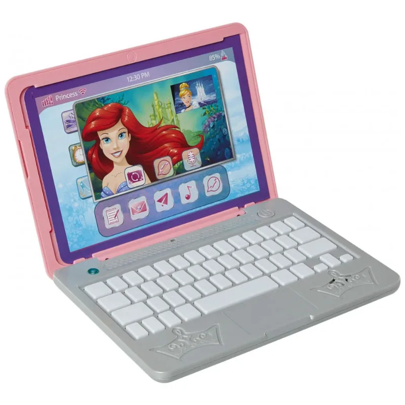 Laptop De Brinquedo Portátil Em Inglês Com Luzes E Sons E Fundo De Tela Removível, Disney Princesa