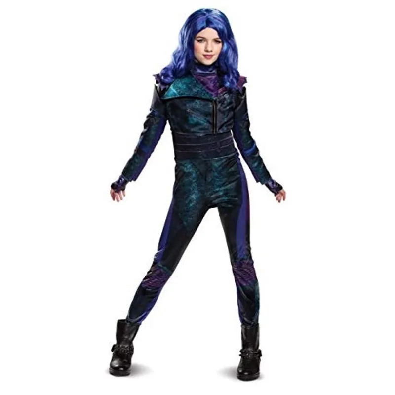 Disfarce Disney Mal Descendentes 3 Fantasia de Garotas Deluxe, Roxo, X-Grande (14-16)