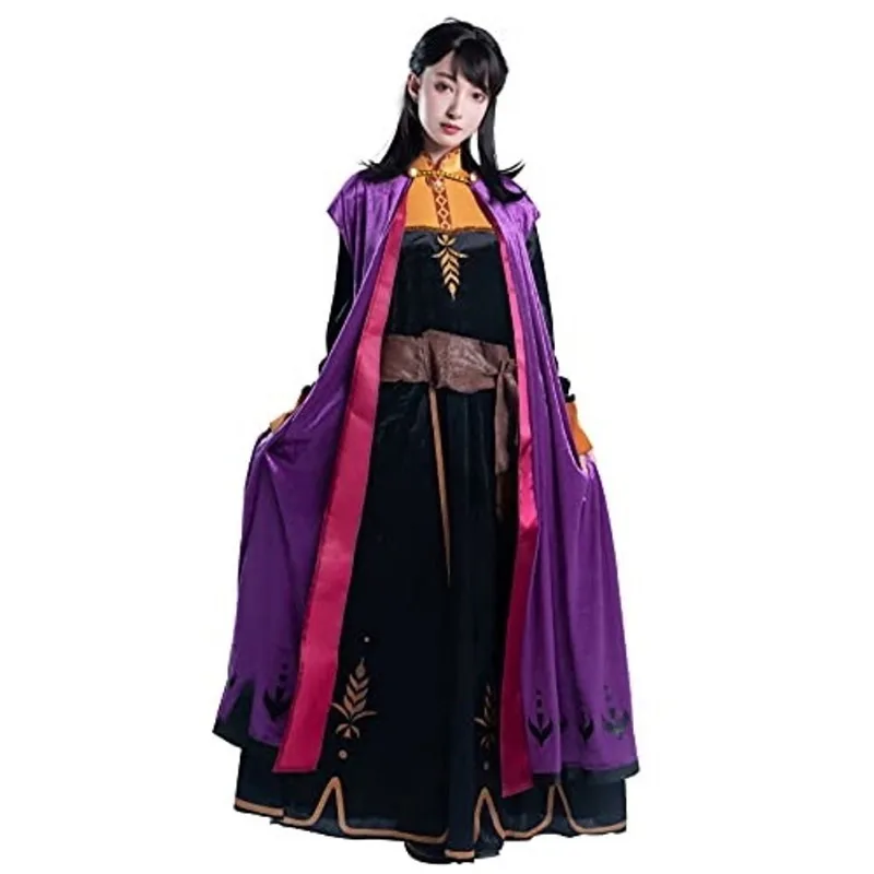 Fantasia adulta feminina Disguise Disney Anna Frozen 2 Deluxe, preta, média