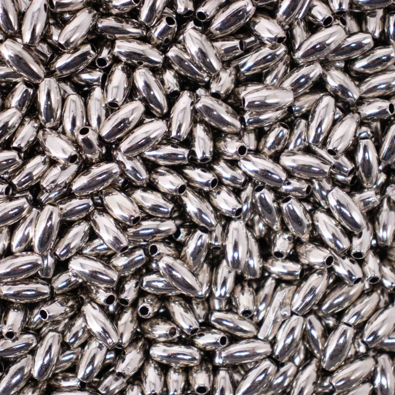 Arroz Liso Passante 4X8mm Em Abs Com 500Gr 074 - Niquel