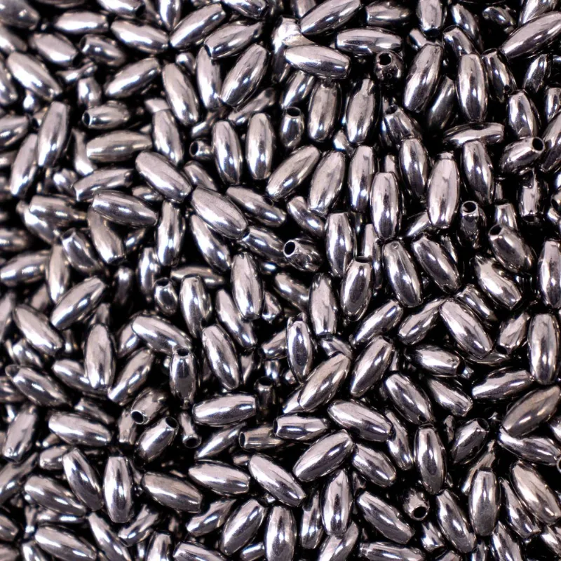 Arroz Liso Passante 4X8mm Em Abs Com 500Gr Grafite