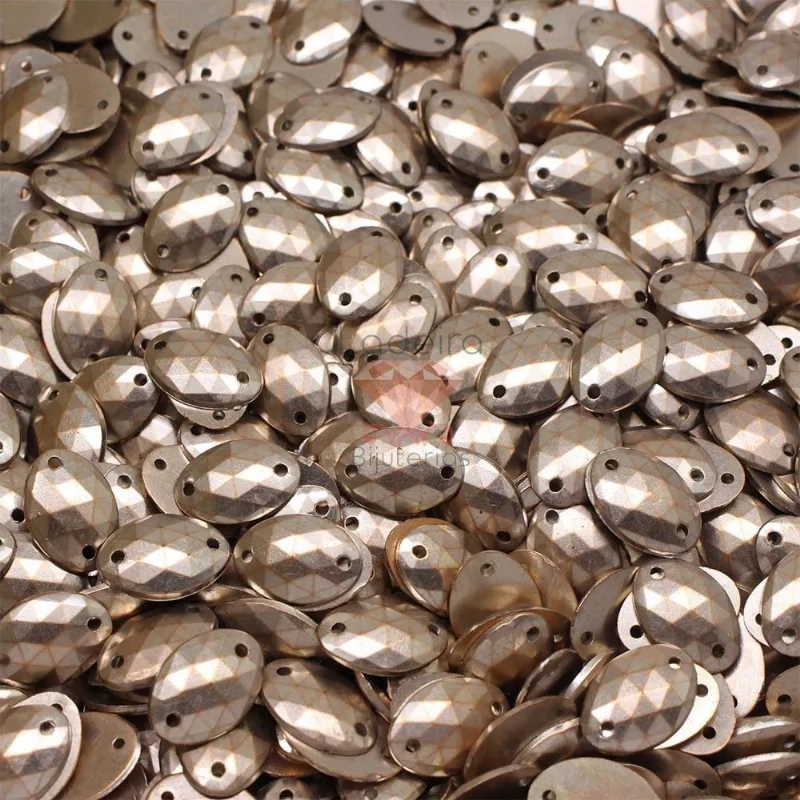 Chaton Para Costura Oval Sextavado 10X14mm Em Abs Com 500Gr Salmon Envelhecido 00071