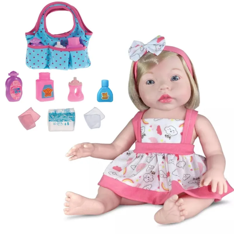 Bebe Reborn Princesa Corpo Silicone Boneca Com Bolsinha