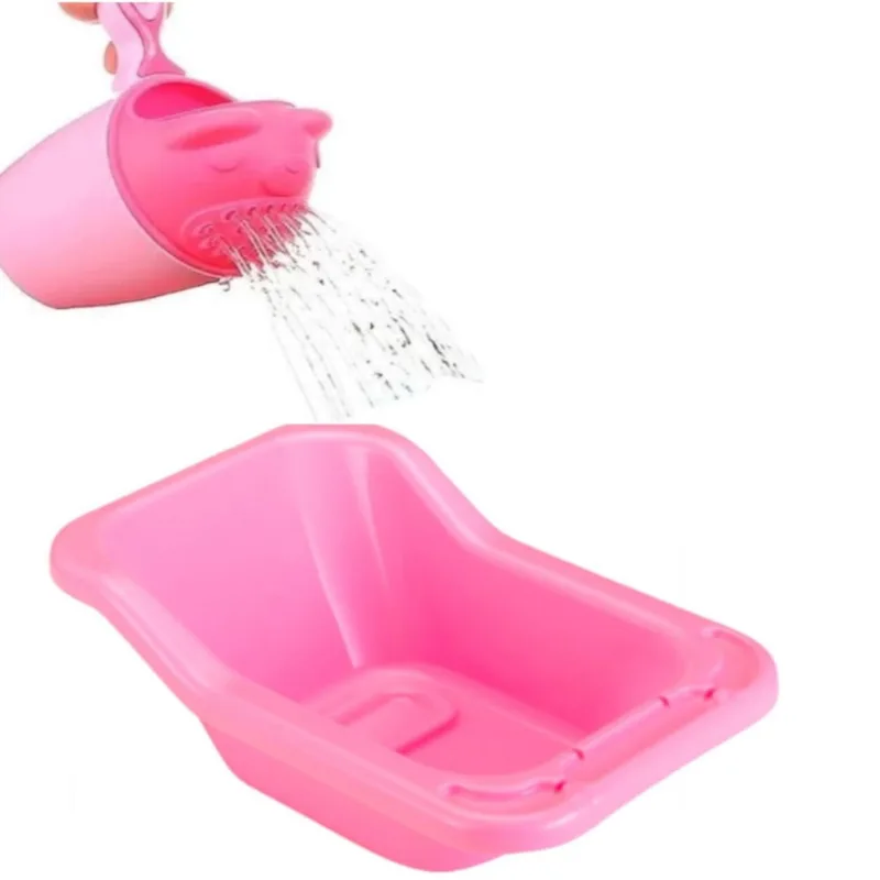 Banheira Boneca Bebe Reborn e Regador p/ Hora Do Banho