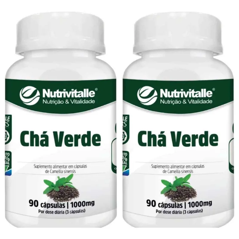 Kit 2 un - cha verde 1000MG 90 capsulas nutrivitalle