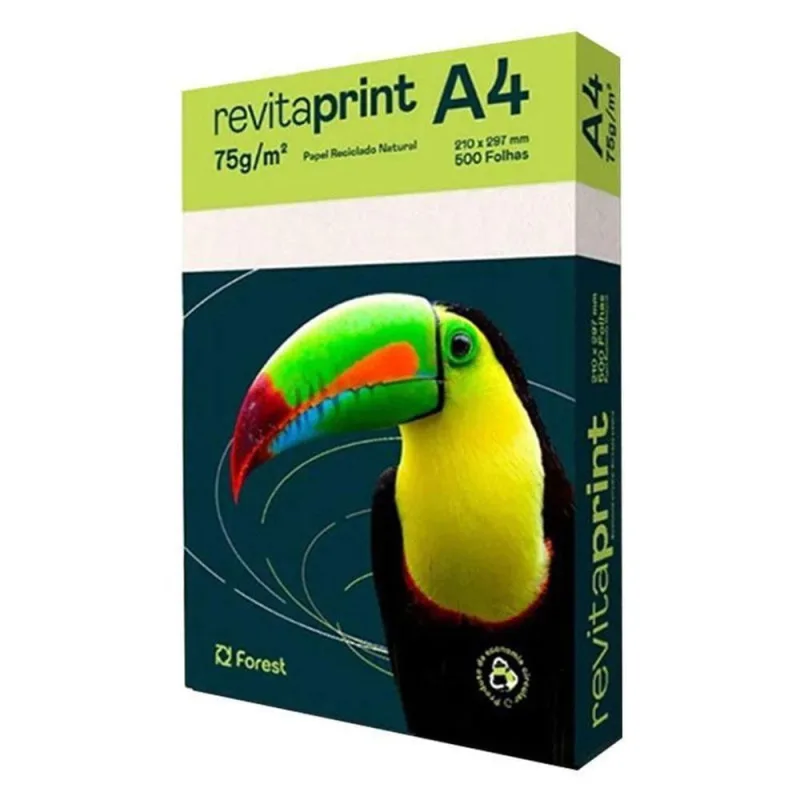 Papel Sulfite A4 75g 500 Folhas Reciclado Natural New - Revita Print - OUTRAS