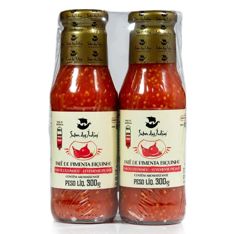 Patê Pimenta Biquinho Picante Defumada Sabor das Índias 2x300g