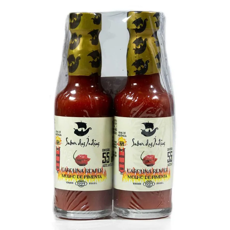 Molho de Pimenta Sabor das Índias Carolina Reaper 2x60g