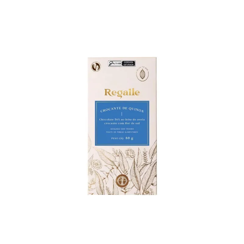 Chocolate Ao Leite Aveia 56% Cacau Crocante E Flor Sal