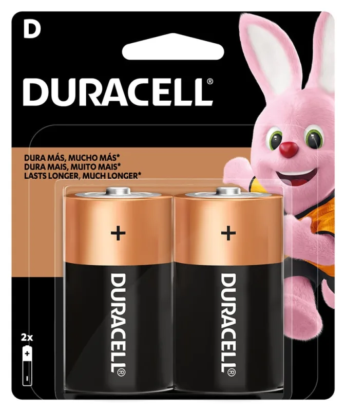 PILHA ALCALINA GRANDE D DURACELL 2 UNIDADES - DURACELL