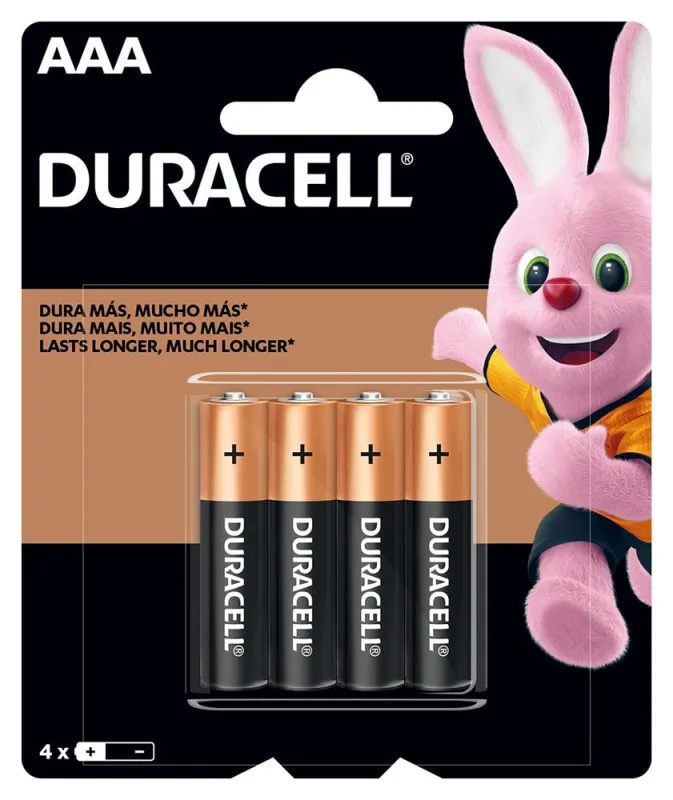 PILHA ZINCO DURACELL C/4 AAA PALITO SM UNIT - DURACELL