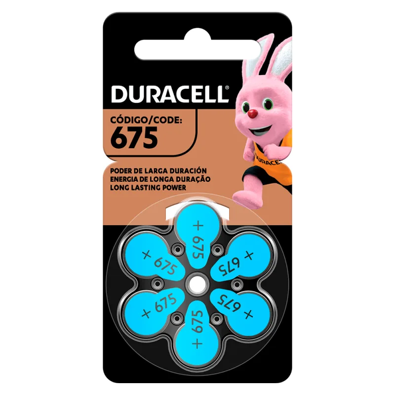Pilha Duracell auditiva Ha  675 Com 6 Unidades - Duracell