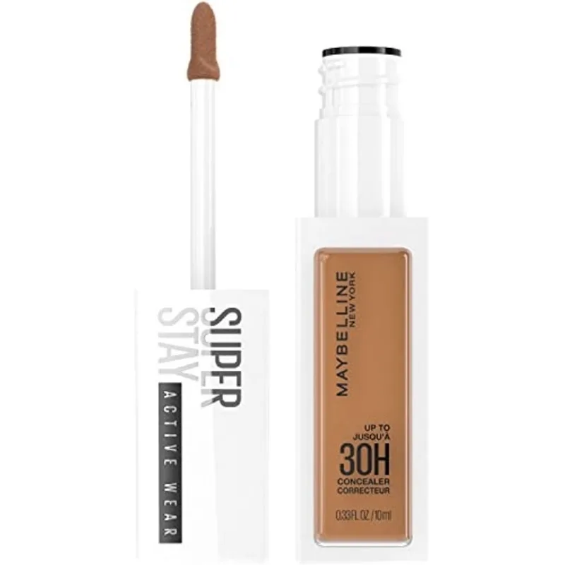 Maybelline New York Super Stay Liquid Concealer Makeup, Full Coverage Concealer, Até 30 Horas wear, Transfer Resistant, Natural Matte Finish, Oil-Free, Disponível em 16 Tons, 45, 0.33 Fl Oz