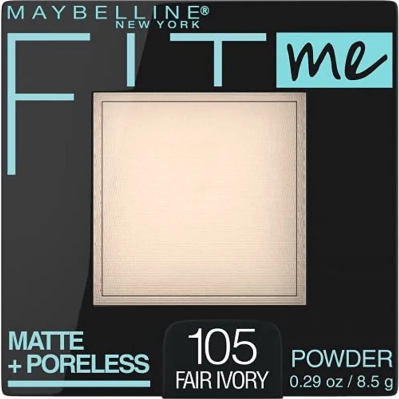 Maybelline New York Fit Me Matte + Poreless Pressed Face Powder Makeup, Fair Ivory, 0.29 Onça, Pack of 1