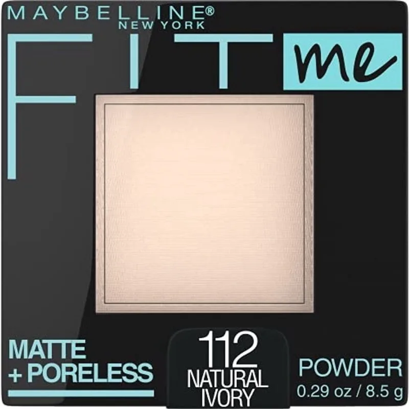 Maybelline New York Fit Me Matte + Poreless Pressed Face Powder Makeup, Natural Ivory, 0.28 Onça, Pack of 1