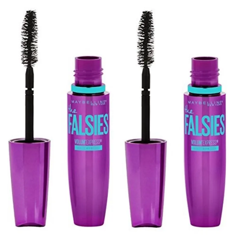 Maybelline Volum' Express the Falsies Volumizing, Rímel Impermeável, Muito Preto, 2 Contagem (Embalagem Pode Variar)