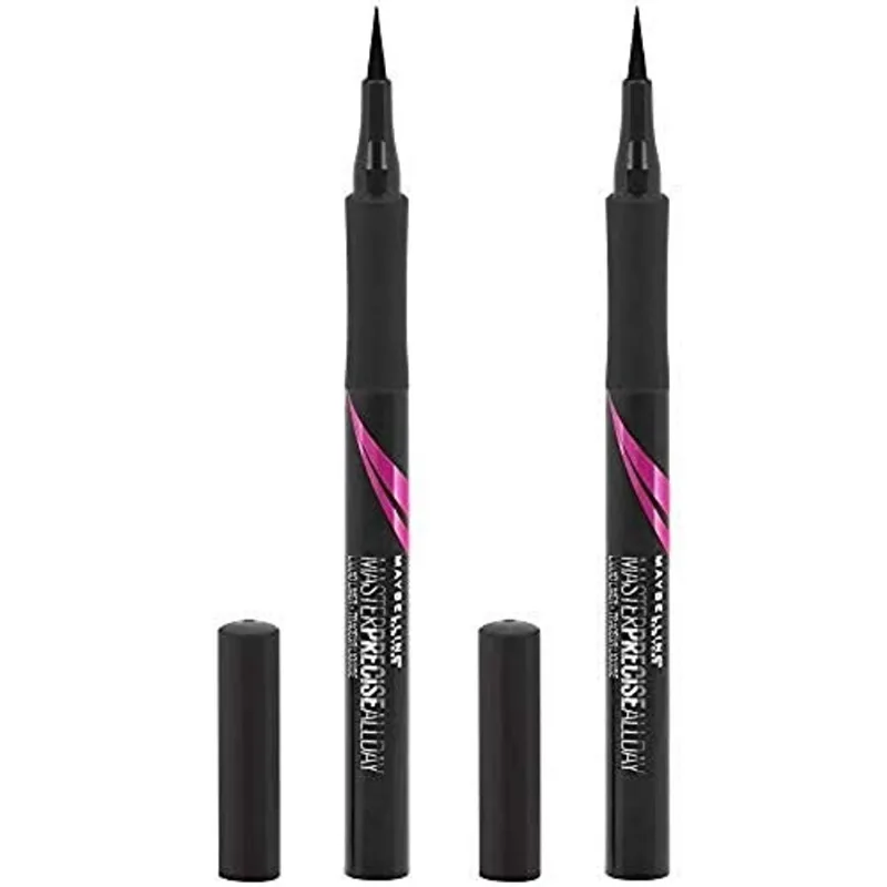 Maybelline Eyestudio Master Precise All Day Waterproof Liquid Eyeliner, Preto, 2 Conde