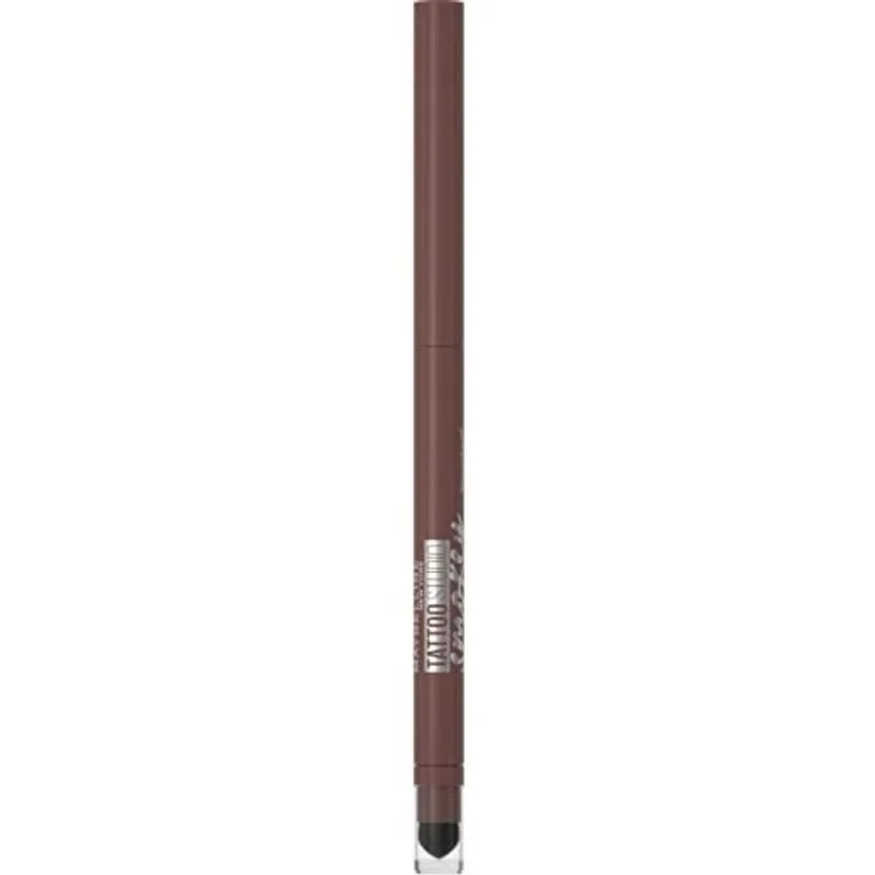 Maybelline TattooStudio Liner Smokey Gel Pencil Makeup, Long Lasting Waterproof Eyeliner, à Prova de Borrão, Acabamento Matte, Desgaste de 36hr, Blendable, Lápis Mecânico, Marrom Defumado, 0,01 Oz