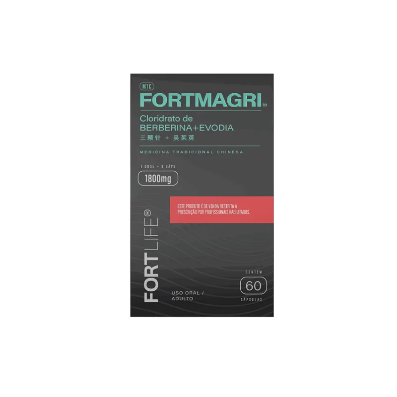 Suplemento Fortmagri Black Berberina + Evodia 1800mg Com 60 Cápsulas FortLife