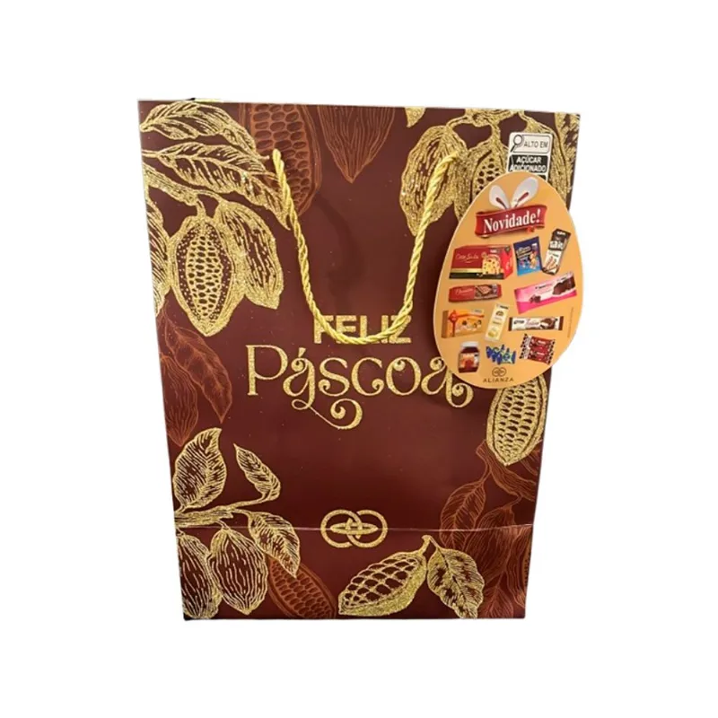 Cesta Chocolate Alianza Glitter Marrom com 14Itens un