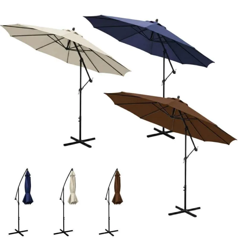 Ombrellone Suspenso CASA LYS Jardim Abertura Lateral Manivela Tecido Poliéster 180g Estrutura Ferro - OUTRAS