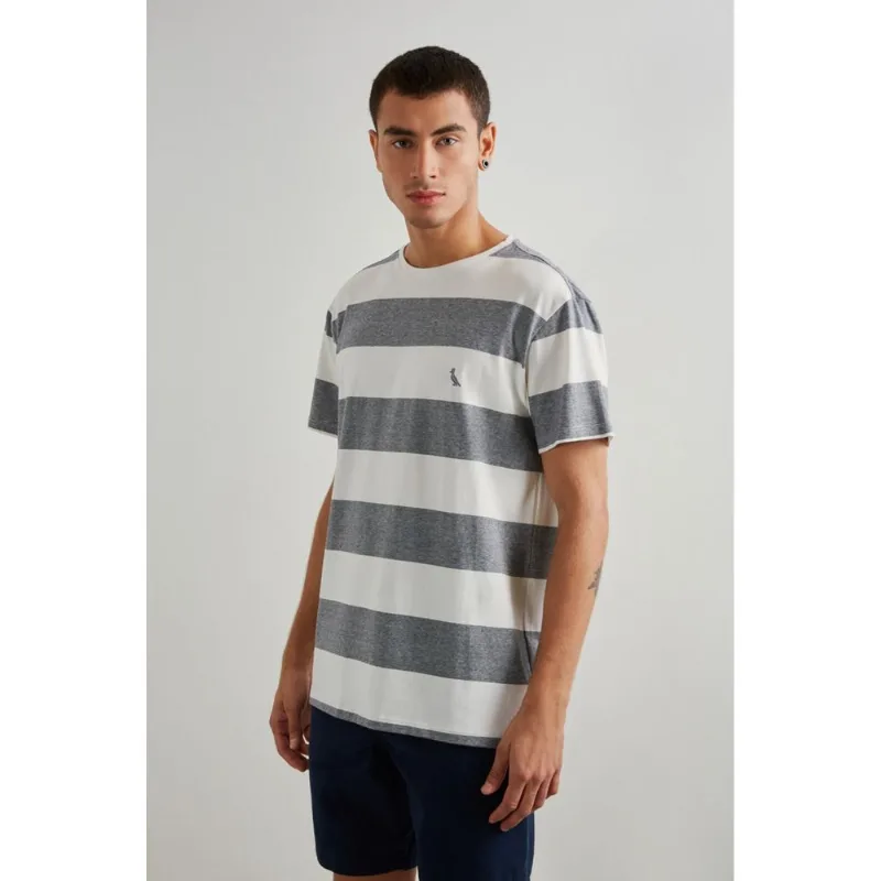 Camiseta Elastano Listrada Ordem Branco - P