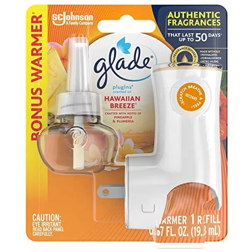 Kit De Purificação De Ar Plugins Glade Com Óleo Perfumado Hawaiian Breeze E 1 Aquecedor+1 Recarga - Não Informado