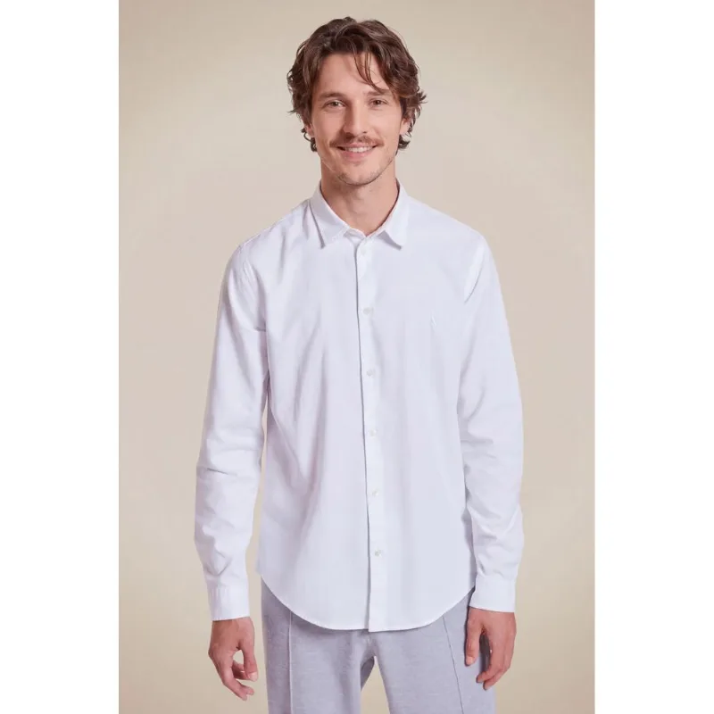 Camisa Oxford Color Ml Branco - G